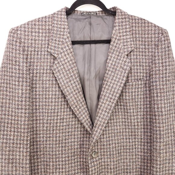 Conte Di Roma 100% Pure Virgen Wool Mens 46L Coat Italy Vintage Tweed Blazer - Picture 4 of 15